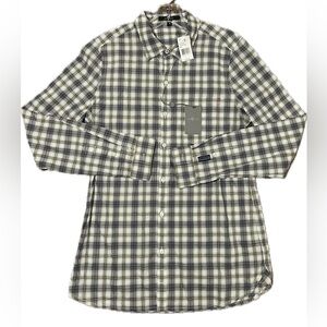 NWT! 7 FOR ALL MANKIND Fitted plaid women’s button down shirt sz M